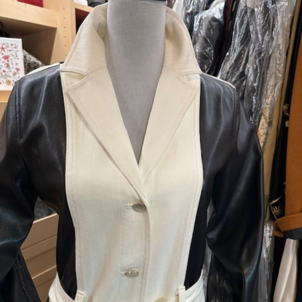 Alice + Olivia Color Block Pattern Trench Coat Si… - image 4